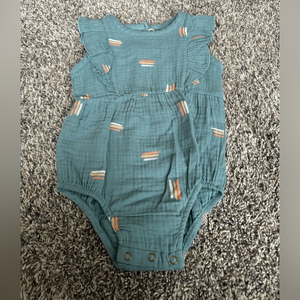 Dot Dot Smile BABY blue romper size 3-6 months NEW with tags
